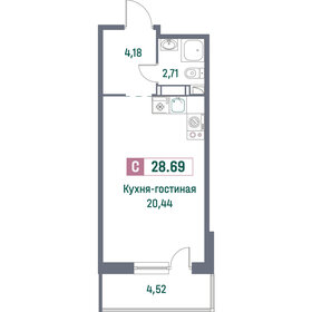 29 м², квартира-студия 5 200 000 ₽ - изображение 107