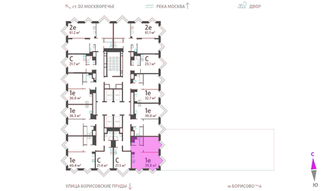 40,4 м², 1-комнатная квартира 17 624 460 ₽ - изображение 2