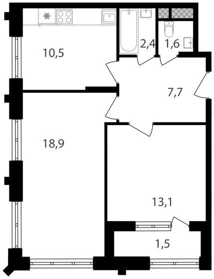 55,7 м², 2-комнатная квартира 16 826 970 ₽ - изображение 24