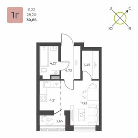 29,7 м², 1-комнатная квартира 4 406 000 ₽ - изображение 30