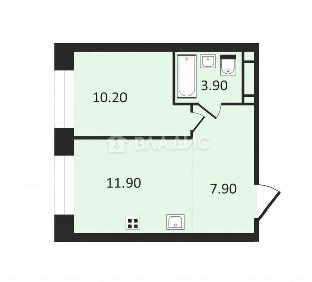 33,9 м², 1-комнатная квартира 15 600 000 ₽ - изображение 1