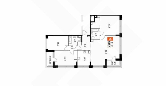 Квартира 109 м², 4-комнатная - изображение 1