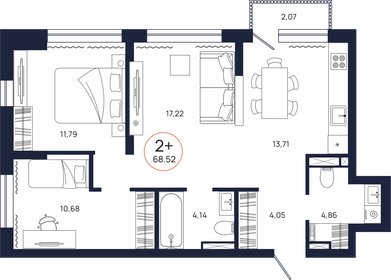 72,6 м², 2-комнатная квартира 10 198 000 ₽ - изображение 39