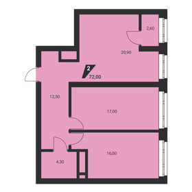 72 м², 2-комнатная квартира 9 550 000 ₽ - изображение 84
