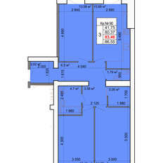 Квартира 83,5 м², 3-комнатная - изображение 2