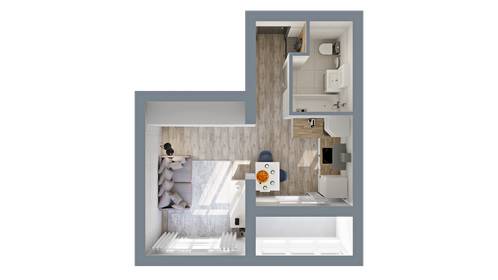 Квартира 34 м², 1-комнатная - изображение 2