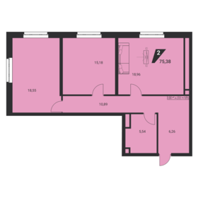 75,4 м², 2-комнатная квартира 8 765 320 ₽ - изображение 20