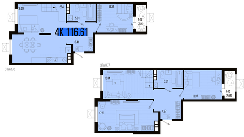 114,9 м², 3-комнатная квартира 10 758 384 ₽ - изображение 10