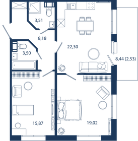 21,8 м², квартира-студия 8 188 940 ₽ - изображение 52