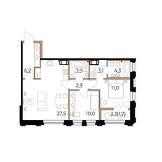 Квартира 70 м², 2-комнатная - изображение 3