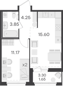 36,5 м², 1-комнатная квартира 7 299 999 ₽ - изображение 38