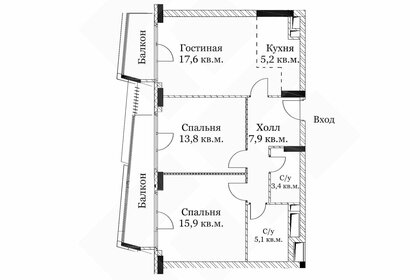 Квартира 72 м², 3-комнатная - изображение 1