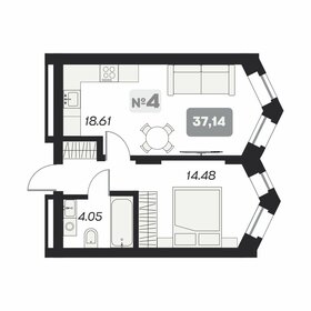 39,7 м², 1-комнатные апартаменты 7 050 000 ₽ - изображение 18