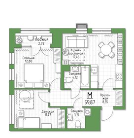62,1 м², 3-комнатная квартира 5 341 460 ₽ - изображение 9
