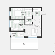 Квартира 49,7 м², 2-комнатная - изображение 4