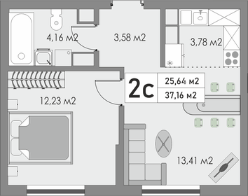 38,6 м², 2-комнатная квартира 4 478 760 ₽ - изображение 9