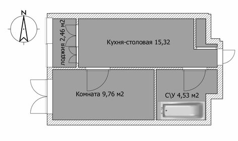 Квартира 32 м², 1-комнатная - изображение 2