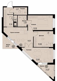 Квартира 66,3 м², 3-комнатная - изображение 1