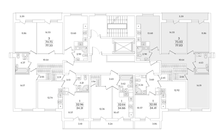 69,8 м², 3-комнатная квартира 12 900 000 ₽ - изображение 86