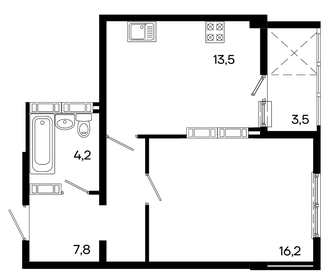 Квартира 45,2 м², 1-комнатная - изображение 1