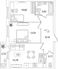 51,2 м², 2-комнатная квартира 9 900 000 ₽ - изображение 112