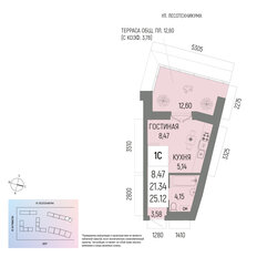 Квартира 25,1 м², 1-комнатная - изображение 2