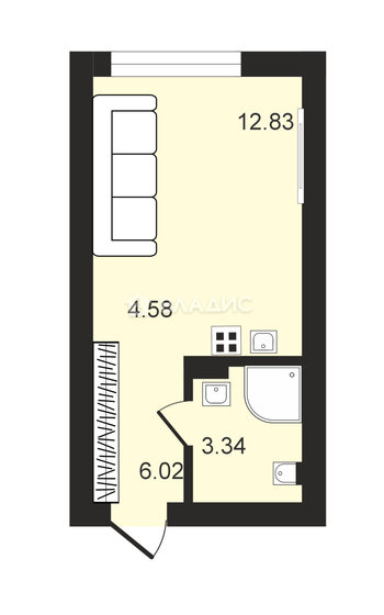 26,8 м², квартира-студия 6 400 000 ₽ - изображение 18