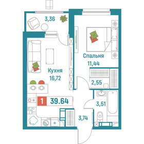 39,6 м², 1-комнатная квартира 7 864 576 ₽ - изображение 19