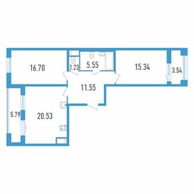 Квартира 75,6 м², 2-комнатная - изображение 1