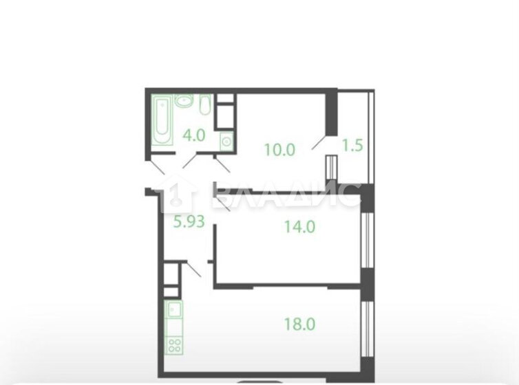 54,9 м², 2-комнатная квартира 9 750 000 ₽ - изображение 1