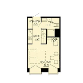 Квартира 24,4 м², студия - изображение 1