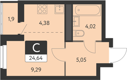 33,6 м², 1-комнатная квартира 4 357 929 ₽ - изображение 35