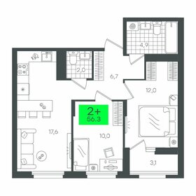 60 м², 2-комнатная квартира 6 500 000 ₽ - изображение 67