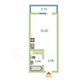 Квартира 24,4 м², студия - изображение 1