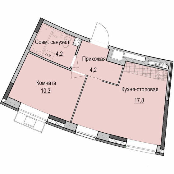 36,5 м², 1-комнатная квартира 7 320 000 ₽ - изображение 1