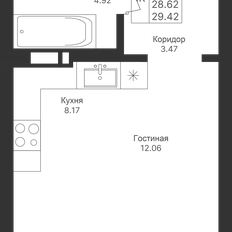 Квартира 29,4 м², студия - изображение 3