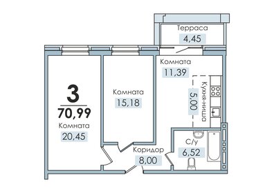 Квартира 70,9 м², студия - изображение 1