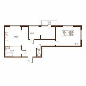 Квартира 70,7 м², 3-комнатная - изображение 1