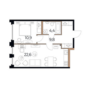 40,8 м², 1-комнатная квартира 3 398 420 ₽ - изображение 84