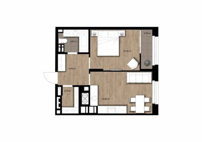 Квартира 42,1 м², 1-комнатная - изображение 1