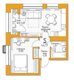 Квартира 44,2 м², 1-комнатная - изображение 1