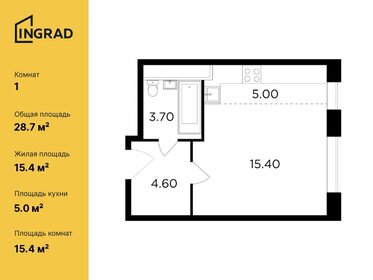 Квартира 28,7 м², студия - изображение 1