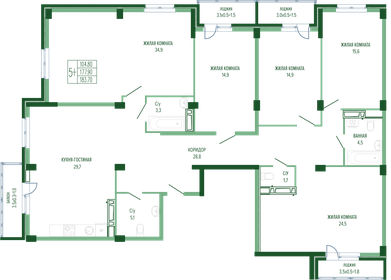 Квартира 183,7 м², 5-комнатная - изображение 1