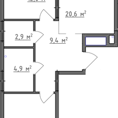 Квартира 66,9 м², 2-комнатная - изображение 3