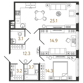 82,9 м², 2-комнатная квартира 39 644 000 ₽ - изображение 117