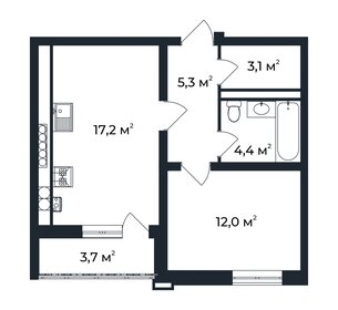 Квартира 43,9 м², 1-комнатная - изображение 1