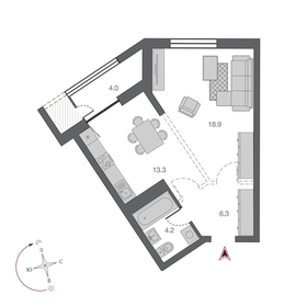 42,2 м², 1-комнатная квартира 9 550 000 ₽ - изображение 24
