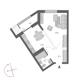 33,4 м², 1-комнатная квартира 7 200 000 ₽ - изображение 18