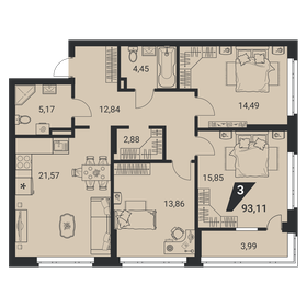 91,1 м², 3-комнатная квартира 9 656 600 ₽ - изображение 48