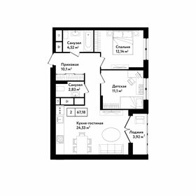 Квартира 70,8 м², 2-комнатная - изображение 1